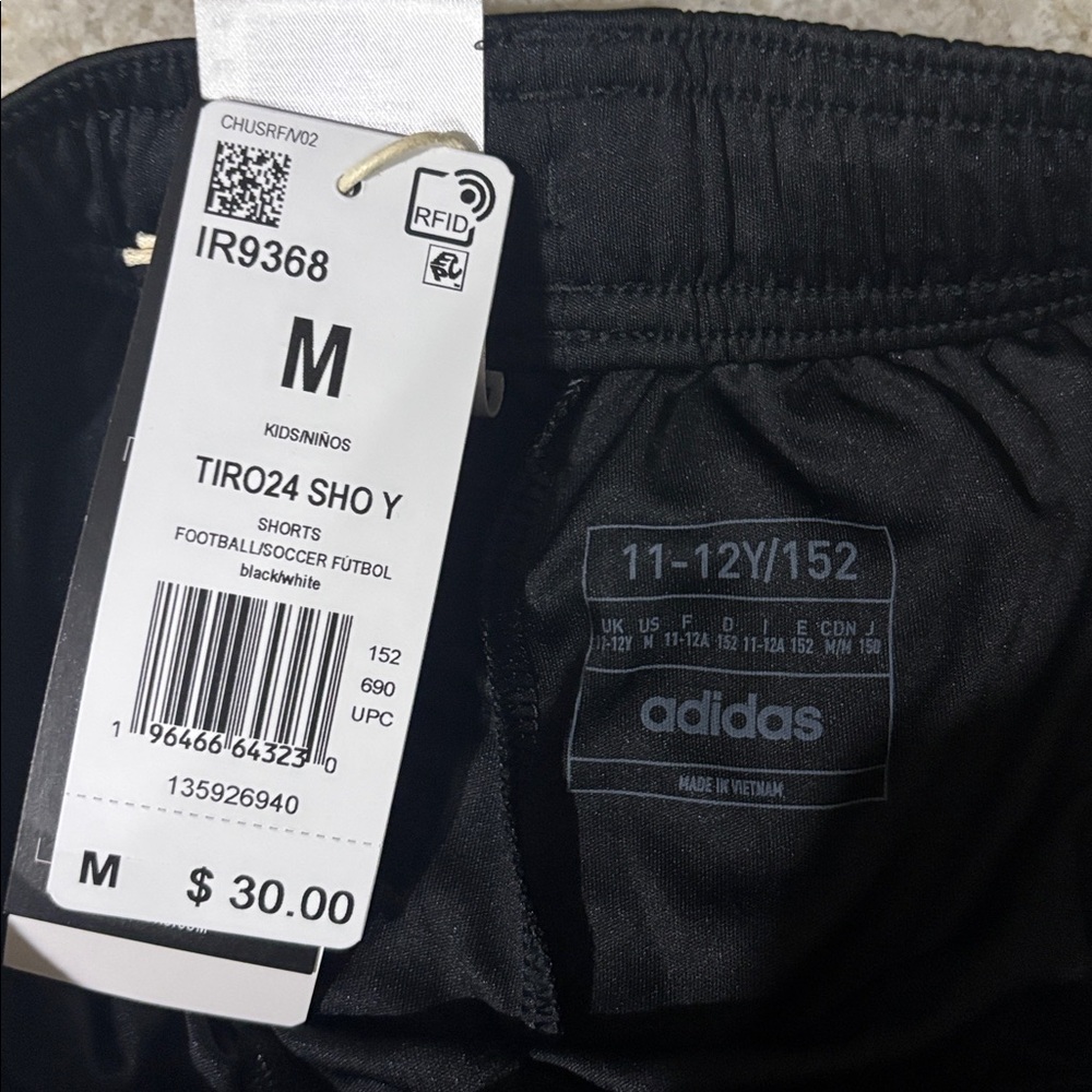 Adidas Kids Shorts, Size M (11-12Y), Black and white Brand New, Never Worn. - Picture 2 of 6
